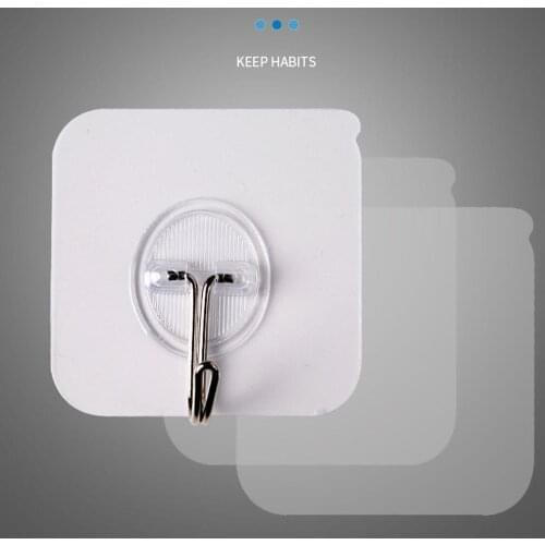 1pc 6x6cm Transparent Strong Self Adhesive Door Wall Hangers Hooks Suction Heavy Load Rack Cup Sucker For Kitchen Bathroom