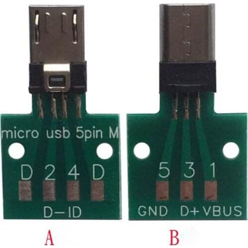 10pcs micro USB male plug with PCB board V8 connector male connector test board