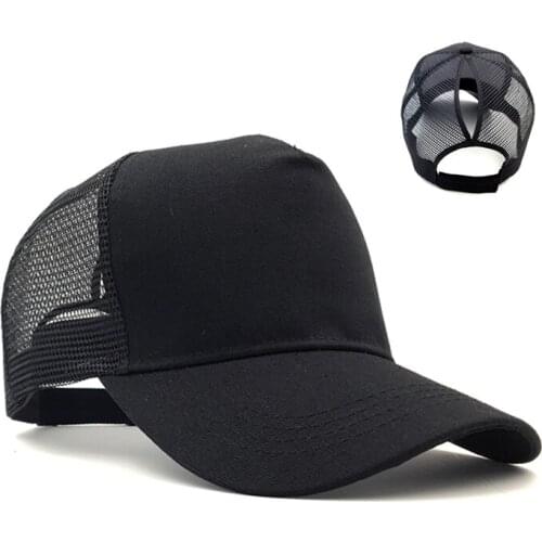 2018 Ponytail Baseball Cap Women Messy Bun Baseball Hat Summer Mesh Snapback Hats Breathable Women Men Casquette Trucker Cap