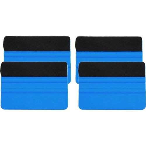 4x Car Vinyl Film Wrapping Squeegee Felt Edge Decal Scraper Application Tool