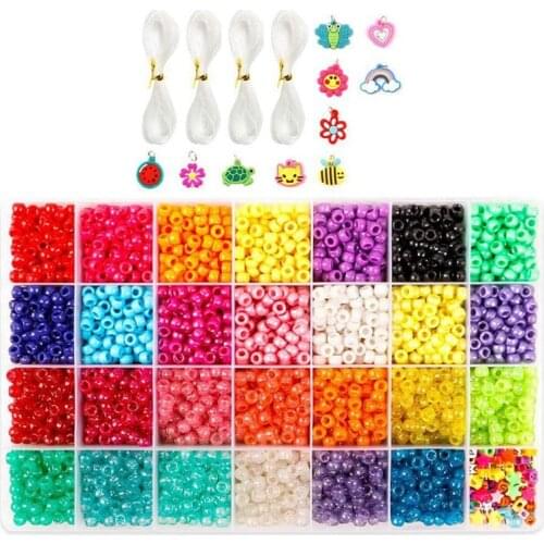 4600Pc Pony Beads Large 28 Grid Box Barrel Beads Early Education Puzzle Bead Material DIY Bracelet Accessories
