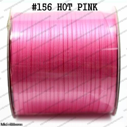 500 yards/Roll 3mm Double Face Satin Ribbon Solid Color Satin Ribbon DIY Handmade Gift Ribbon #156 Hot Pink