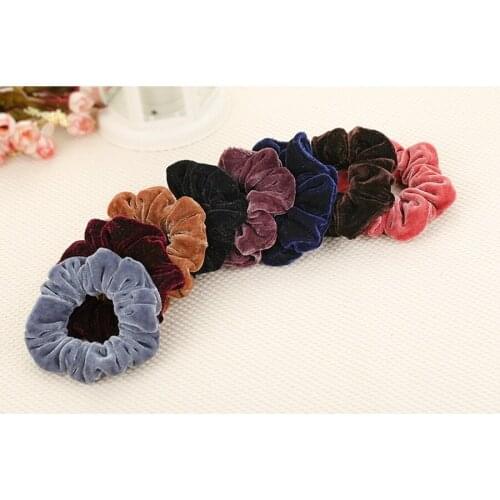 DHL 2000pcs Velvet Scrunchie For Women Disc Hair Flower Headrope No Hurt Hair Rubber Bun Hair Accessories Elastic Headwear