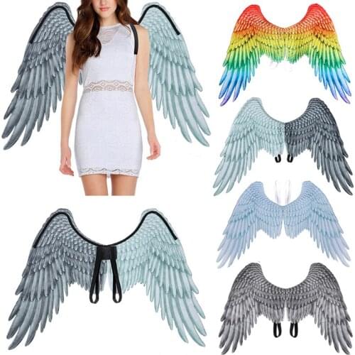 Adult Childrens Halloween Oversized Black And White Angel Wings,Childrens Holiday Gifts,Costume Ball Cosplay Fairy Feather Pro