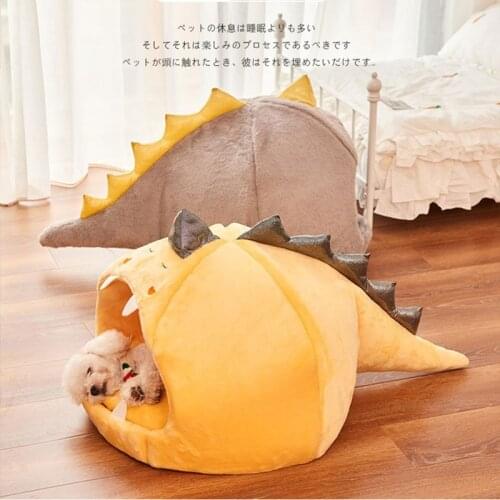 Dinosaur Shape Dog House Pet Kennel Keeps All Seasons Warm Small Dog Teddy Universal Cat Bed Removable and Washable Pet Supplies