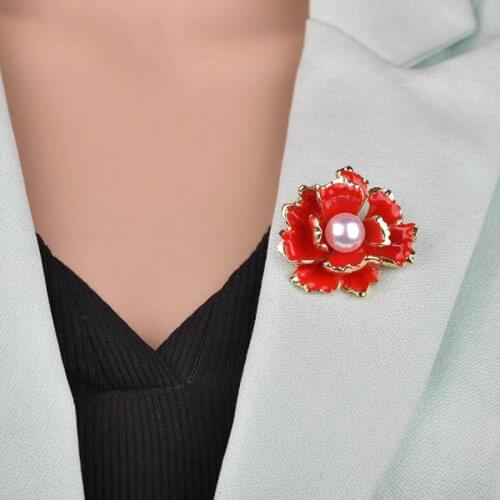Enamel Flower Brooch Shirt Brooch Jewelry High Quality Clothes Accessories Pins Bag Metal Creative Boutonniere Cute Alloy HJUEY