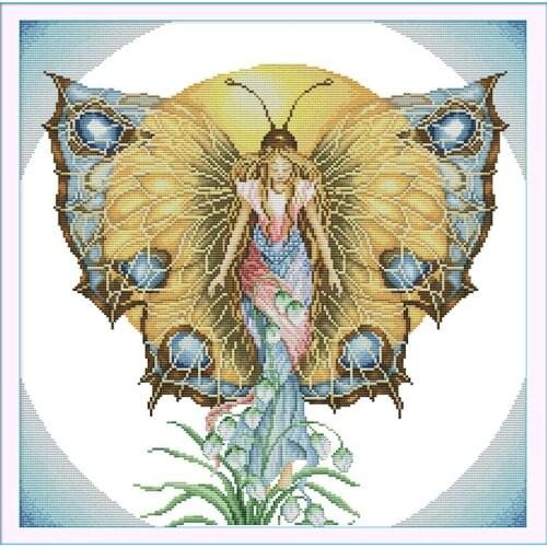 Spirit of butterfly (1) cross stitch kit people 18ct 14ct 11ct count print canvas stitches embroidery DIY handmade needlework