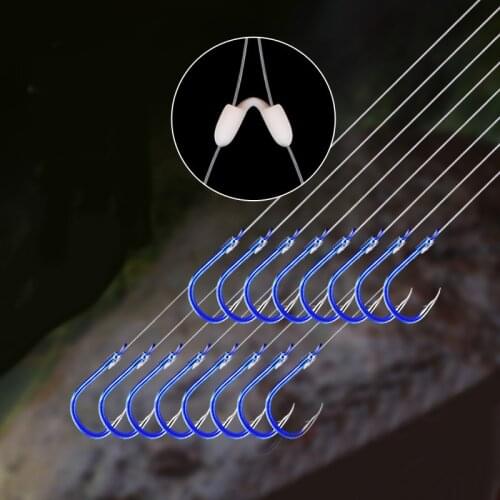 LEDIAO 8 Pcs/lot Steel Fishing Hooks High Carbon Carp Fishing String Double Hook Artificial Lure Bait 50cm Anzol Line Tied Tools