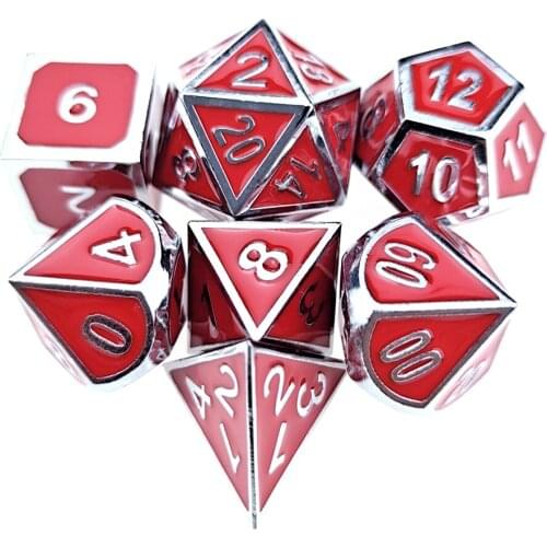 Metal DND Dice Super Heavy Set of 7 D&D Dice for Dungeons and Dragons Games