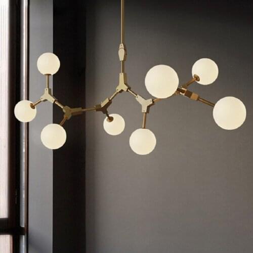 Molecular droplight sitting room bedroom study restaurant LED glass ball to restore ancient ways American droplight