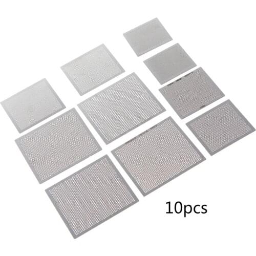 10Pcs/set BGA Reballing Universal Stencil Template Kit for Computer IC Chip Repair Stencils Parts