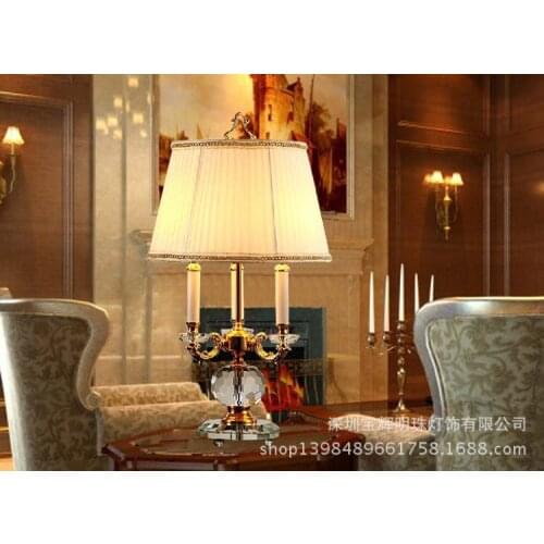 Fashion europe europe base fabic lampshade Table Lamps for Home Parlor Dining bed Room