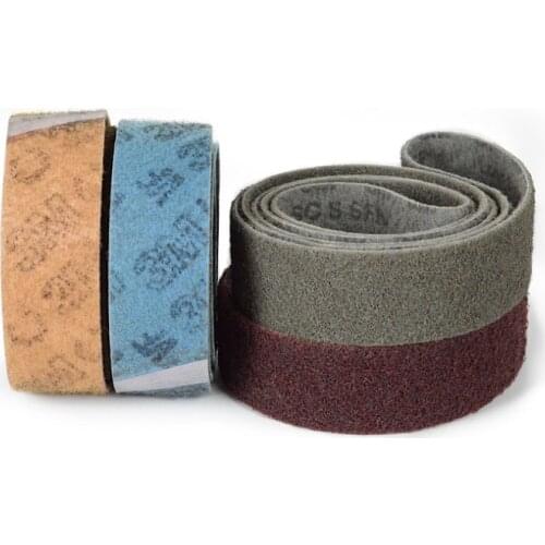 New 4pcs 760*40mm Non-woven Nylon Abrasive Sanding Belt Emery belt P150-600# for Stainless Steel Metal Striping Deburring