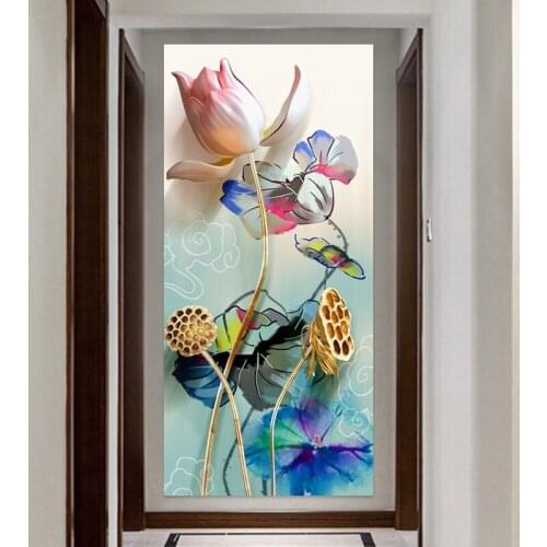 Nordic Yellow Flower adhesives Canvas Painting gold Plants Wall Art Picture For Living Room Home Decor Modern Posters And Prints