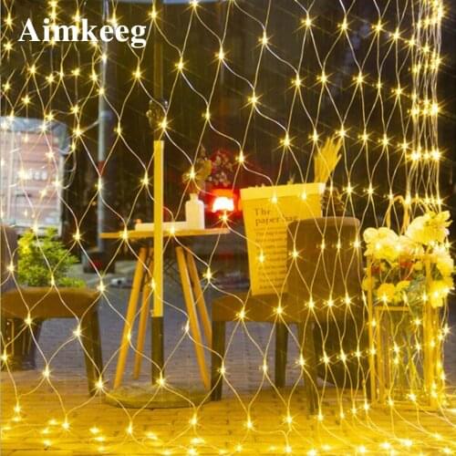 New LED string lights mesh curtain outdoor waterproof Christmas wreath decoration lights atmosphere home Christmas decorations