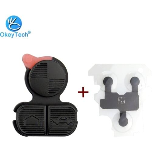 OkeyTech 3 Buttons Replacement Remote Fob Key Button Repair Pad& Conduction Film For BMW Series 3 5 7 E38 E39 E36 Z3 Z4 Z8 X3 X5