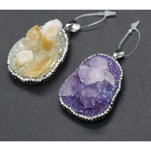 Natural Stone Irregular crystal Crushed Stone Pendant Exquisite Charms for jewelry making DIY necklace bracelet accessories