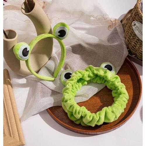 1PCS Funny Frog Makeup Headband Wide-brimmed Elastic Hairbands Cute Girls Hair Bands Women Hair Accessories Girls Hairband