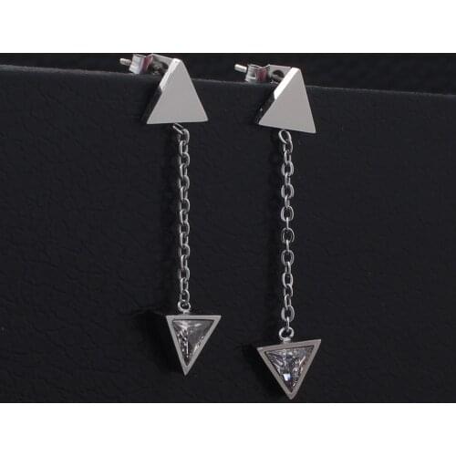 Simple Drop Earrings Silver Color Fashion Star Stainless Steel Jewelry Earrings For Women EKCZZBBBB