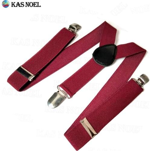 Wine Red Boys Girls Adjustable Elastic Suspenders Y Back 3 Metal Clips Braces Straps Perfect For Party Weddings Formal Events