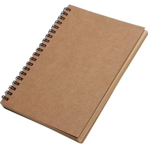 Reeves Retro Spiral Bound Coil Sketch Book Blank Notebook Kraft Sketching Paper U4LD