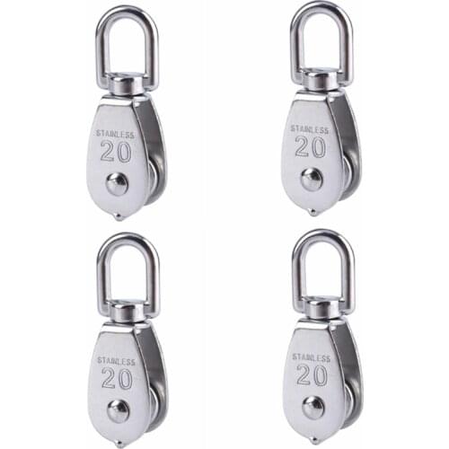 Stainless Steel M20 Pulley Steel Wire Pulley Single Wheel Swivel Lifting Rope Pulley Block For Wire Rope Durable Gravity Skating