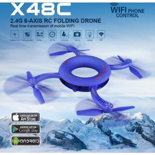 Unique Circle WIFI FPV HD Camera bracelet RC Drone 2.4g Folding Rotate Fixed Height Round RC Quadcopter Model Toy