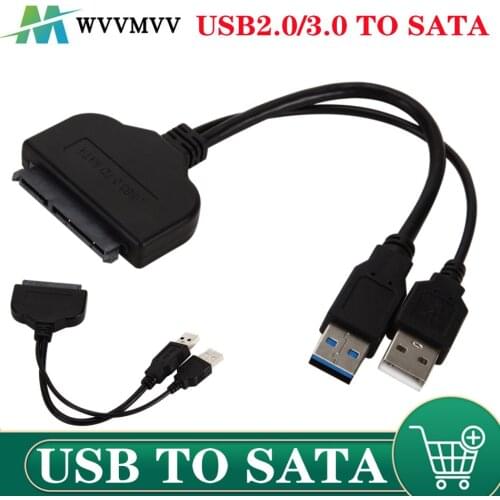 WVVMVV USB SATA 3 Cable Sata To USB 3.0 Adapter UP To 6 Gbps Support 2.5Inch External SSD HDD Hard Drive 22 Pin Sata III A25 2.0