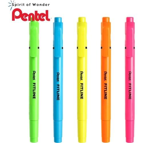 Japanese Pentel SLW11-S Double-Headed Fluorescent Pen Marking Watercolor Pen Students'Office Marking Stroke Key Colors