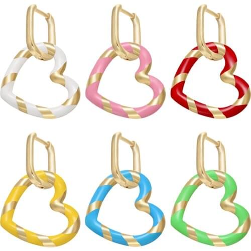 ZHUKOU 1 piece 2020 gold color 22x32mm heart small hoop earring for women superb earring hoop for party& gifts model:VE210