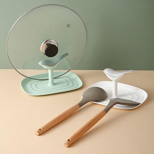 1Pcs Pure Color Strainer Pad Bird Shape Pot Lid Holder Kitchen Supplies PP/ABS Spatula Ladle Shelf Spoon Rest Multifunction
