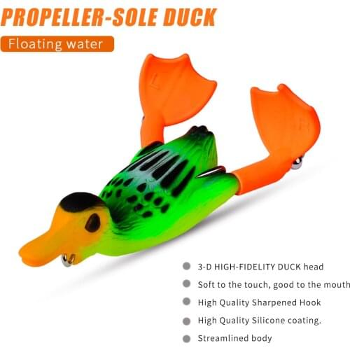 10 Color Floating Duck 9cm Rotating Foot Lua Bait 11g Rotating Tractor Torpedo Mine Frog Bionic Bait Lures Fishing