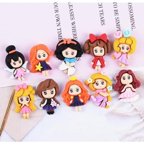 10pcs/lot Kawaii Hot Selling girl, Resin Flat back Cabochons for Phone Decoration, Scrapbooking, DIY