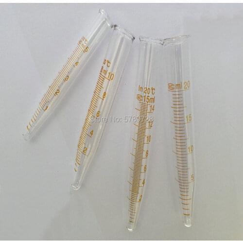 10pcs/lot Glass sharp bottom centrifugal tube without cover,Laboratory test tubes with graduated lines,Capacity 5/10/15/20ml