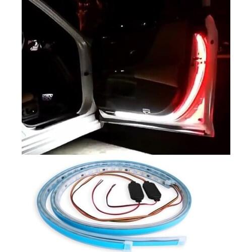 2pcs LED Car Door Warning Lights Car Door Opening Warning LED Lights Decor Lamp Strips Anti Rear-end Collision Car Accessories