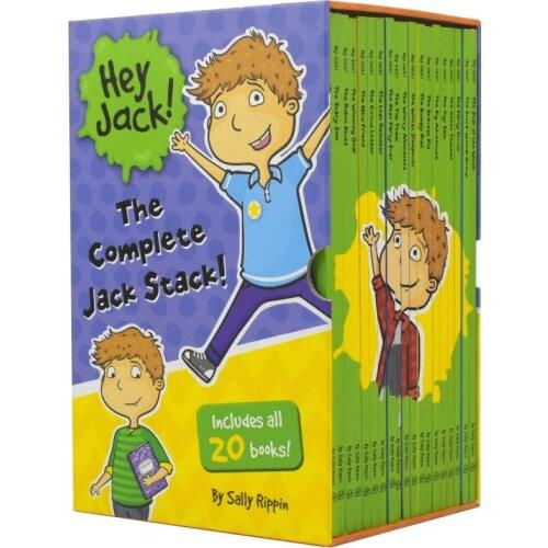 20 PCS/Set Hey Jack !The Complete Jack Stack English Picture Story Book Childrens Bridge Chapter Reading Kids Gift Box