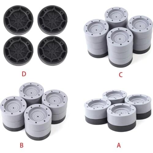 4pcs Shock and Noise Cancelling Washing Machine Support Anti-slip Anti Vibration Dryer Raise Height Feet Pads U1JE