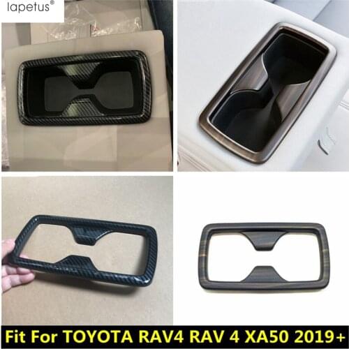 Lapetus Accessories For TOYOTA RAV4 RAV 4 XA50 2019 2020 2021 Central Rear Seat Water Cup Holder Decoration Molding Cover Trim