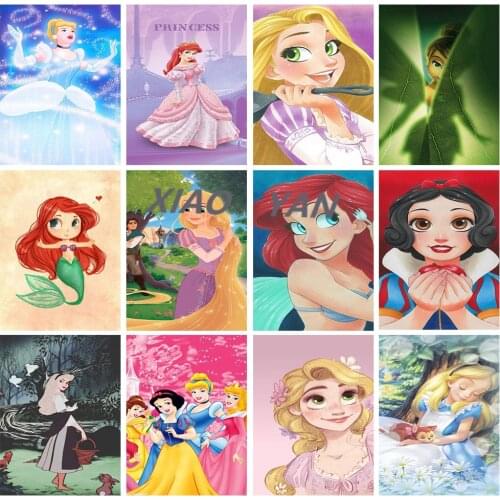 Disney Cartoon Princess Fairy Tale Diamond Painting Diy Cross Stitch Home Decor Embroidery Butterfly Girl Full Diamond Mosaic