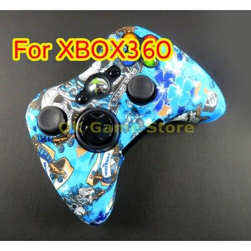 1pc/lot Water Transfer Printing Protective Case for Microsoft Xbox 360 Controller Gamepad Soft Silicone Case Cover for xbox 360