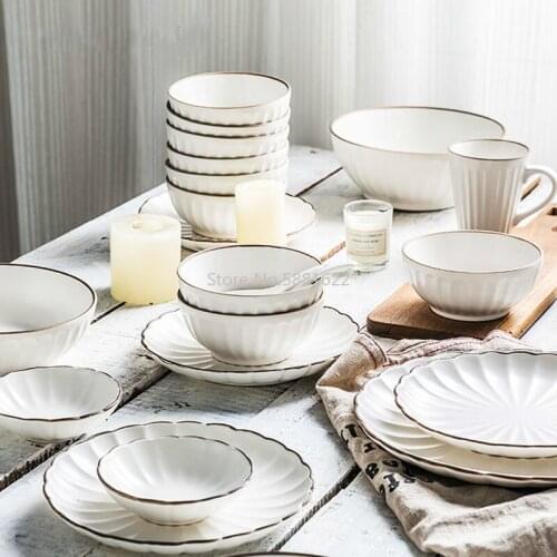 Home Dishes European Style Ceramic Tableware Dish Sets Steak Plates Rice Bowls Personalized Mugs Tableware
