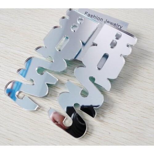 Hyperbole Long 7 Colors BOSS Letters Earrings Gold/Silvery Specular Acrylic Big Stud Earrings For Women Jewelry E19081