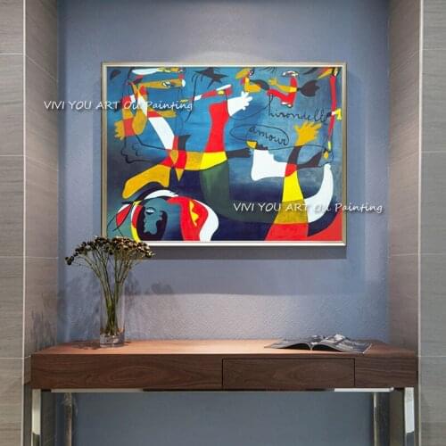 Colorful Abstract Animal Picasso Oil Painting Canvas Wall Art Handmade Large Size Canvas Painting for Living Room Decoration