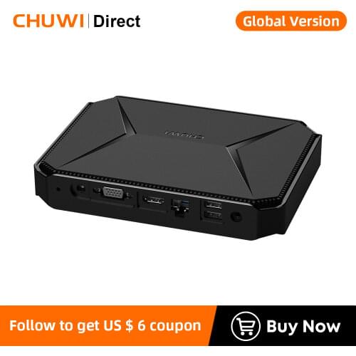 CHUWI HeroBox Intel N4100 Quad Core Mini PC 8GB RAM 256GB SSD Windows 10 Desktop Computer with VESA Bracket HD VGA 2.4G/5G Wifi