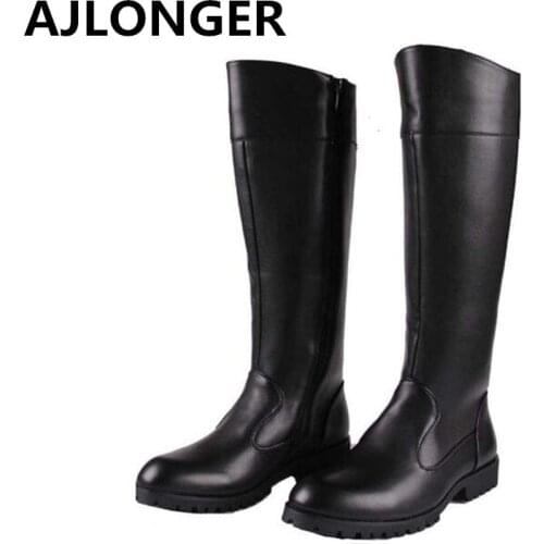 AJLONGER Male boots police boots riding high-leg world war ii field equestrian man tall boots