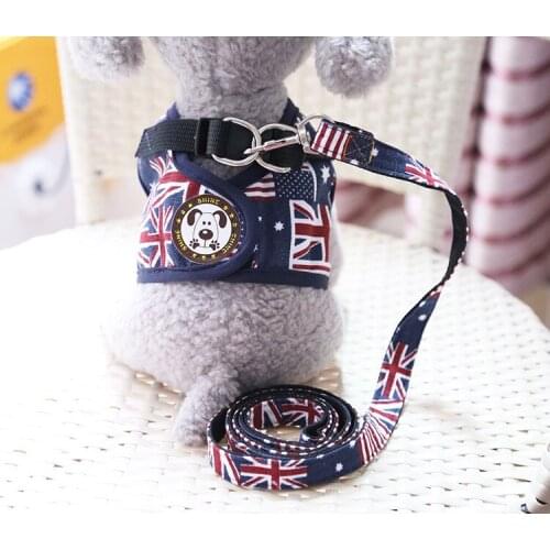 New arrival Jean Harness Leash Chest Strap Lead Denim Vest Pet Chest Strap Pet Supplies Dog Chihuahua Dog Cheap Leash Set