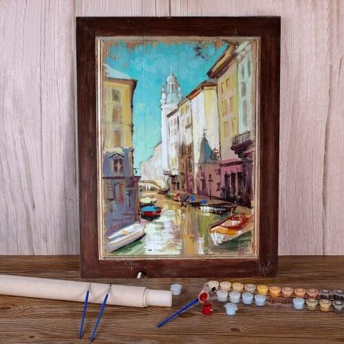 Landscape Armenian Canal DIY Paint By Numbers Set Oil Paints 40*50 Canvas Painting Home Decor For Adults Handiwork