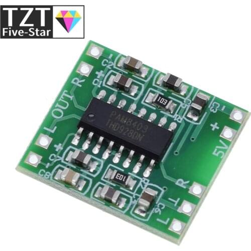 TZT 10PCS PAM8403 Super mini digital amplifier board 2 * 3W Class D digital amplifier board efficient 2.5 to 5V USB power supply
