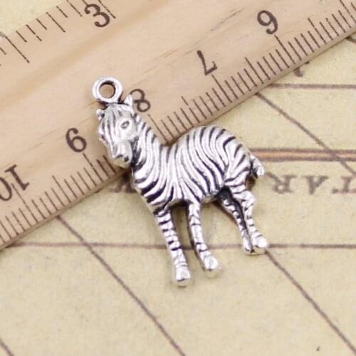10pcs Charms Zebra Pinto 30x17mm Tibetan Silver Color Pendants Antique Jewelry Making DIY Handmade Craft