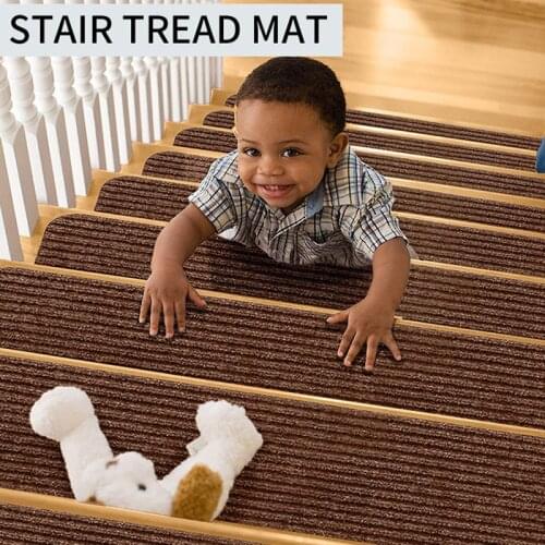 Stair Mat Carpet Stair Treads Anti-Slip Mat Self-Adhesive Stair Step Mat Glue-Free Carpet Floor Mat Non-Slip foot Mat Home Decor